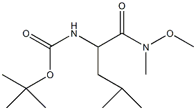 N-(叔丁氧基羰基)-L-亮氨酸N'-甲氧基-N'-甲基酰胺结构式