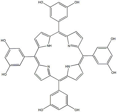 5,10,15,20-四(3,5-二羟苯基)-21H,23H-卟吩结构式