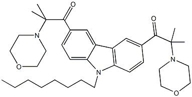 3,6-二(2-甲基-2-吗啉代丙酰)-9-辛基咔唑结构式