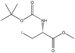 N-(叔丁氧羰基)-3-碘-L-丙氨酸甲酯结构式