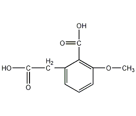 2-羧基-3-甲氧苯醋酸结构式