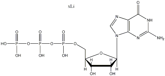 5'-三磷酸鸟苷二锂盐结构式