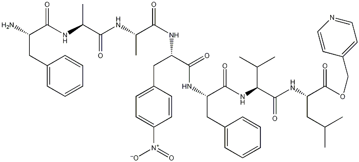 苯丙氨酰-丙氨酰-苯丙氨酰(4-硝基)-苯丙氨酸酰-缬氨酰-亮氨酸(4-吡啶甲基)酯结构式