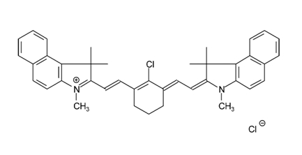 2-[2-[2-氯-3-[2-(1,3-二氢-1,1,3-三甲基-2H-苯并[e]-吲哚-2-亚基)-亚乙基]-1-环己烯-1-基]-乙烯基]-1,1,3- 三甲基-1H-苯并[e]吲哚鎓氯化物结构式
