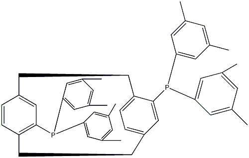 (S)-5,11-双(3,5-二甲苯基膦基)三环[8.2.24,7]十六碳-己烯结构式