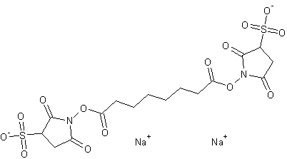 双(硫代琥珀酰亚胺基)辛二酸酯钠盐结构式