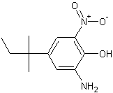 2-氨基-4-叔戊基-6-硝基苯酚结构式