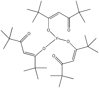 三(2,2,6,6-四甲基-3,5-庚二酮酸)钇结构式