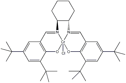 (1S,2S)-(+)-〔1,2-环己烷二氨基-N,N´-双(3,5-二丁基亚水杨基)铬(Ⅲ)氯化物结构式