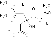 柠檬酸三锂四水合物结构式