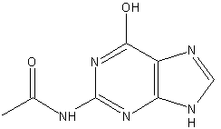 2-乙酰鸟嘌呤结构式