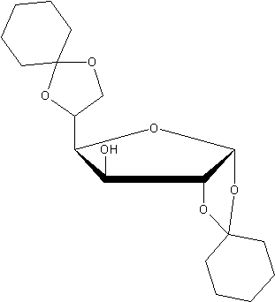 1,2:5,6-二-O-亚环己基-α-D-呋喃葡萄糖结构式