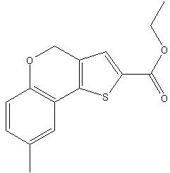8-甲基-4H-[1]-苯并吡喃[4,3-b]噻吩-2-羧酸乙酯结构式
