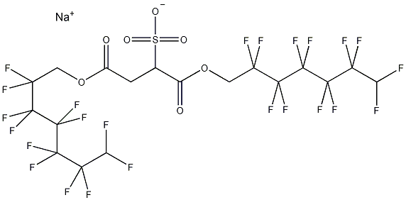 双(2,2,3,3,4,4,5,5,6,6,7,7-十二氟代庚基)磺基琥珀酸酯钠盐结构式