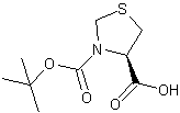 N-Boc-(R)-噻唑-4-羧酸结构式