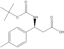(S)-叔丁氧羰基-4-甲基-β-苯丙氨酸结构式