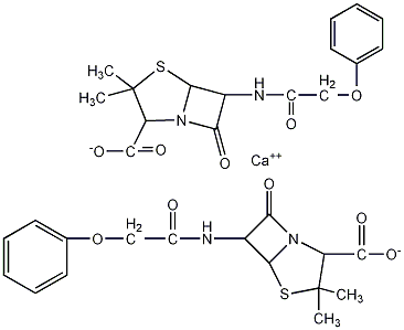 calcium [2S-cis(2alpha,5alpha,6beta)]-bis[3,3-dimethyl-7-oxo-6-[(phenoxyacetyl)amino]-4-thia-1-azabicyclo[3.2.0]heptane-2-carboxylate]