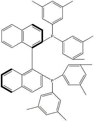 (R)-(+)-2,2'-二(二-3,5-甲基苯基膦)-1,1'-联萘结构式