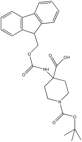 FMOC-4-氨基-1-BOC-哌啶-4-羧酸结构式