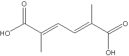 2,5-二甲基-2,4-己二烯二羧酸结构式