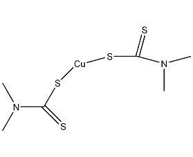 二甲基二硫代氨基甲酸铜(II)结构式