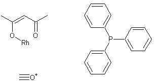 羰基乙酰丙酮三苯基磷基钌(I)结构式