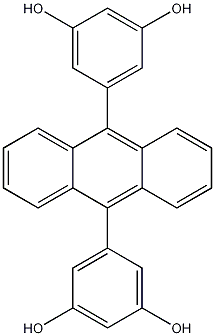 9,10-双(3,5-二羟苯基)蒽结构式