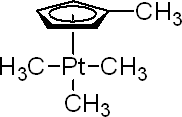 (三甲基)甲基环戊二烯合铂(IV)结构式