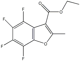 乙基4,5,6,7-四氟-2-甲基苯并(b)呋喃-3-甲酯结构式