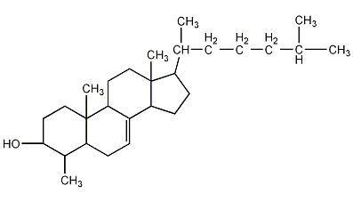 4-甲基-7-烯胆(甾)烷醇结构式
