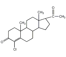 4-氯-孕(甾)烷-4-烯-3,20-二酮结构式