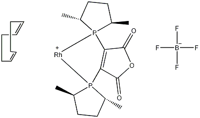 (-)-2,3-二[(2R,5R)-2,5-二甲基磷杂齐墩果基]马来酸酐(1,5-环辛二烯)铑(I)四氟硼酸结构式