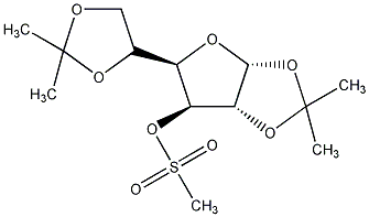 1,2:5,6-二异亚丙基-3-O-(甲磺酰基)-alpha-D-呋喃葡萄糖结构式