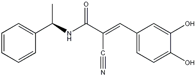 (-)-(R)-N-(α-甲基苯甲基)-3,4-二羟基苯亚甲基氰基乙酰胺结构式