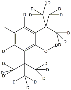 2,6-二(叔丁基-d9)-4-甲基(苯酚-3,5,O-d3)结构式