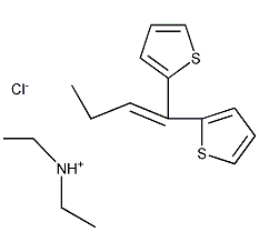 二(乙基)[1-甲基-3,3-二(噻吩-2-基)烯丙基]氯化铵结构式