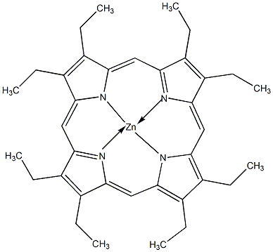 2,3,7,8,12,13,17,18-辛乙基-21H,23H-卟啉锌(II)结构式