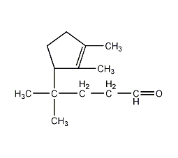 4-甲基-4-(2,3-二甲基-2-环戊烯基)戊醛结构式