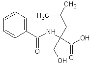 DL-N-苯甲酰-2-异丁基丝氨酸结构式