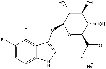 5-溴-4-氯-3-吲哚-β-D-葡糖醛酸糖苷结构式