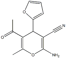 5-乙酰基-2-氨基-4-(2-呋喃基)-6-甲基-4H-吡喃-3-甲腈结构式