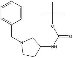 1-苄基-3-叔丁氧羰酰氨基吡咯烷结构式