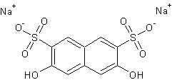 2,7-二羟基萘-3,6-二磺酸二钠结构式