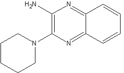 2-(哌啶基)-3-氨基喹喔啉结构式