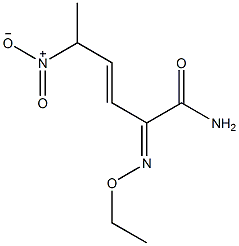 (±)-(E)-4-乙基-2-[(E)-异亚硝基]-5-硝基-3-己胺结构式