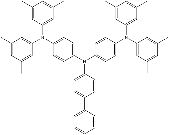 4,4'-二[二(3,5-二甲基苯)氨]-4''-苯基三苯胺结构式