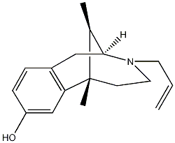 (2S-(2a,6a,11R)-1,2,3,4,5,6-六氢-6,11-二甲基-3-(2-丙烯基)-2,6-亚甲基-3-苯并吗吩烷-8-醇盐酸盐结构式