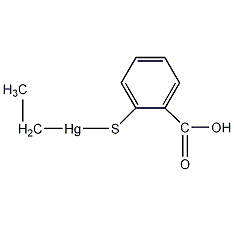2-(乙基汞硫代)苯甲酸结构式