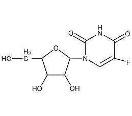 1-β-D-阿糖呋喃糖-5-氟-(1H,3H)-嘧啶-2,4-二酮结构式