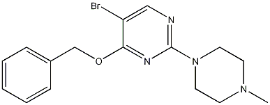 4-苄氧基-5-溴-2-(4-甲基-1-哌嗪基)嘧啶结构式